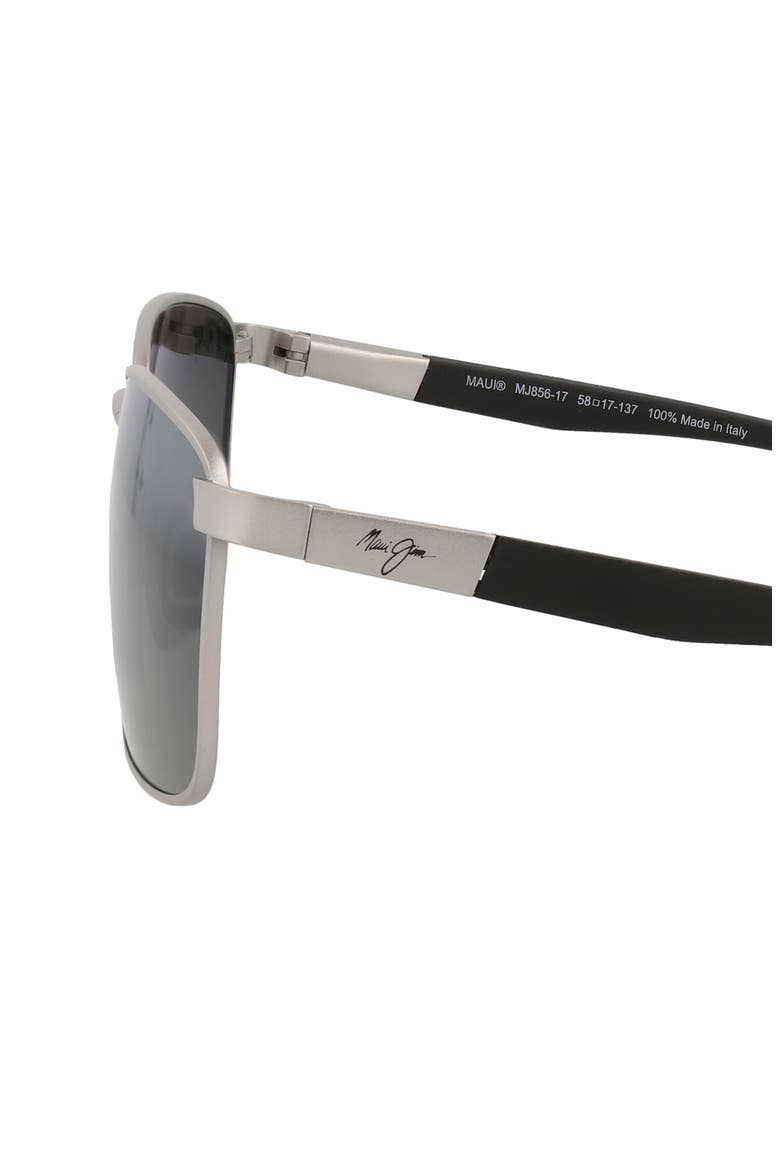 58mm Polarized Square Sunglasses, Alternate, color, SILVER/ BLACK/ GREY