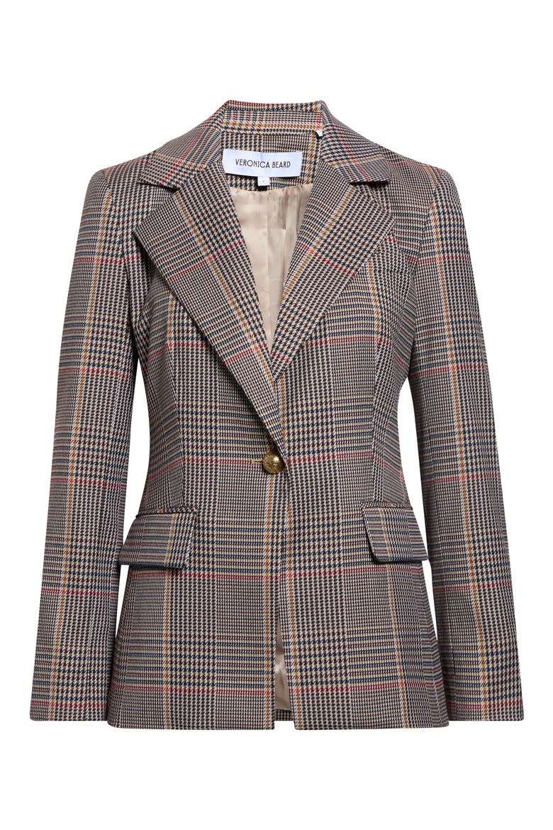 Healy Houndstooth Plaid Dickey Jacket, Main, color, BURGUNDY MULTI