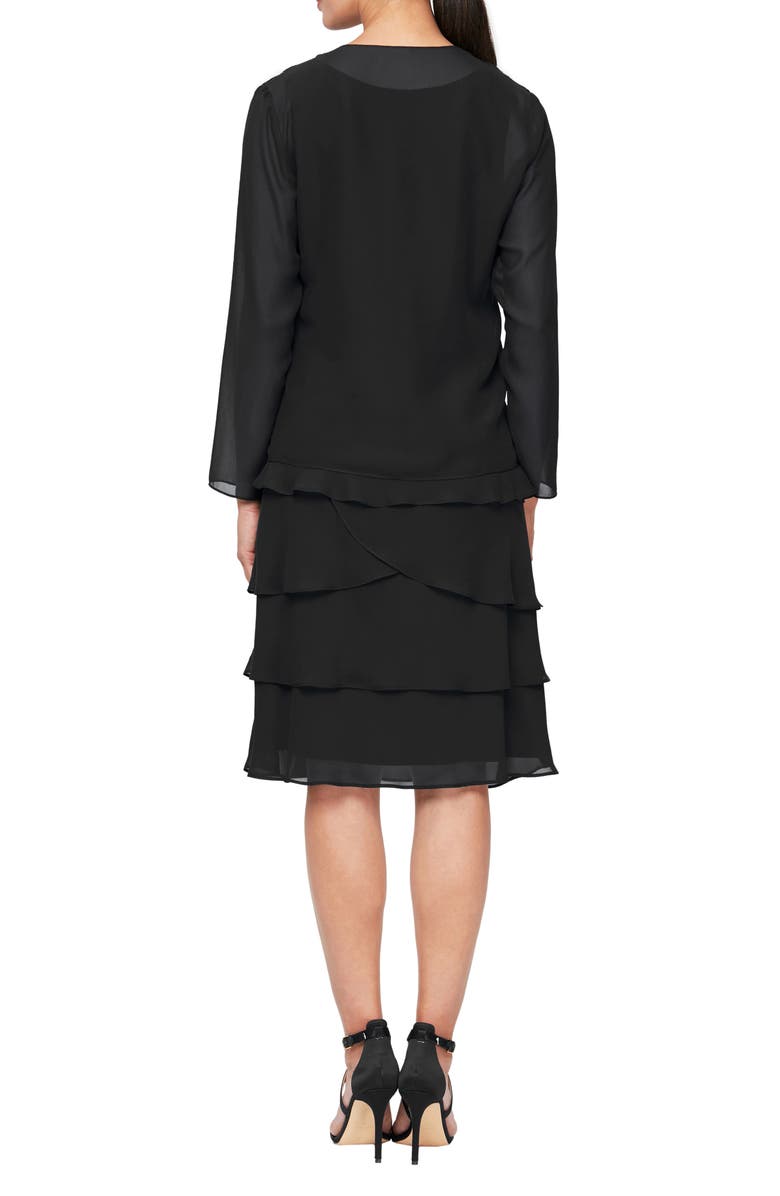 SL FASHIONS SLNY Sequin Chiffon Jacket Dress, Alternate, color, 