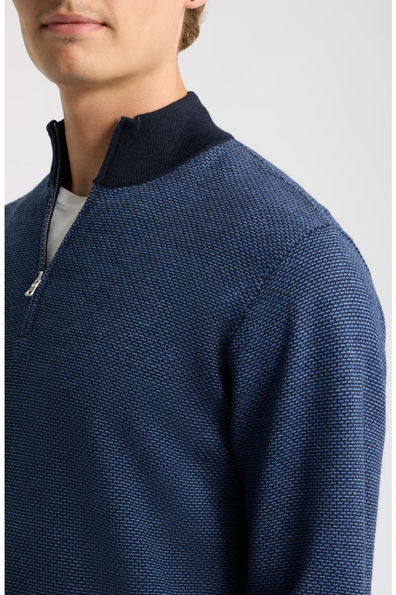 Crown Crafted Ashland Quarter-Zip Merino Wool Sweater, Alternate, color, MIDNIGHT NAVY