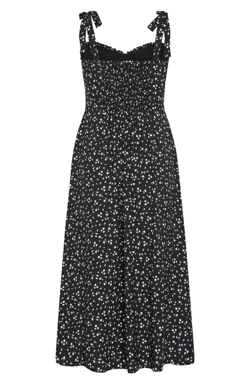 City Chic Penny Floral Maxi Sundress In Black