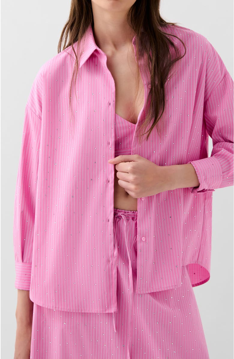 Scalpers Strass Set Shirt, Main, color, Pinkstripes