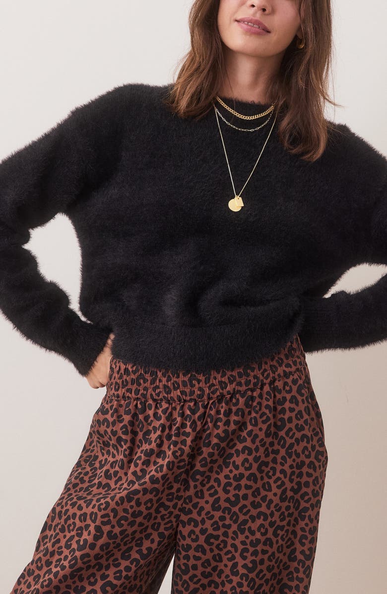 Marine Layer Teddy Eyelash Crop Sweater, Main, color,
