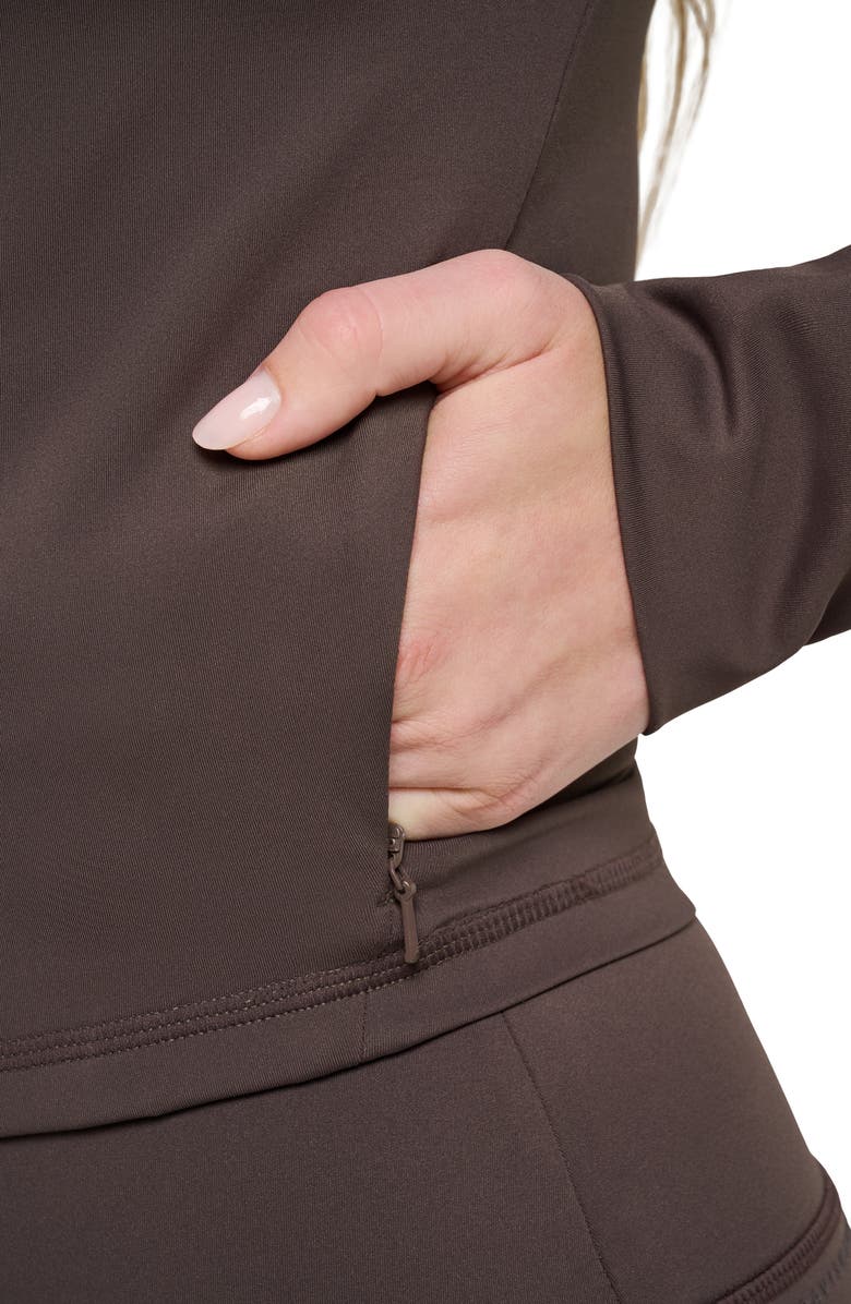 TravisMathew Moveknit Full Zip Crop Jacket, Alternate, color, Coffee Grounds