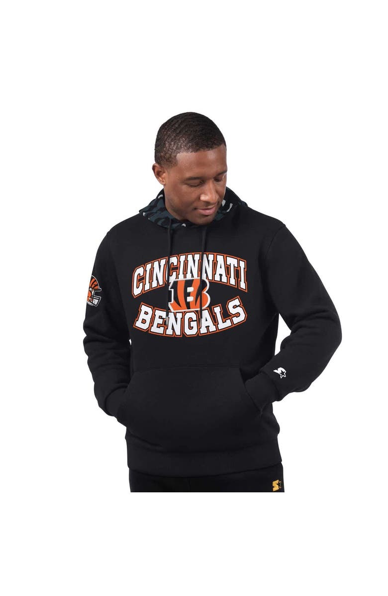 STARTER Men's Starter Black Cincinnati Bengals Thursday Night Gridiron Pullover Hoodie, Main, color, Black