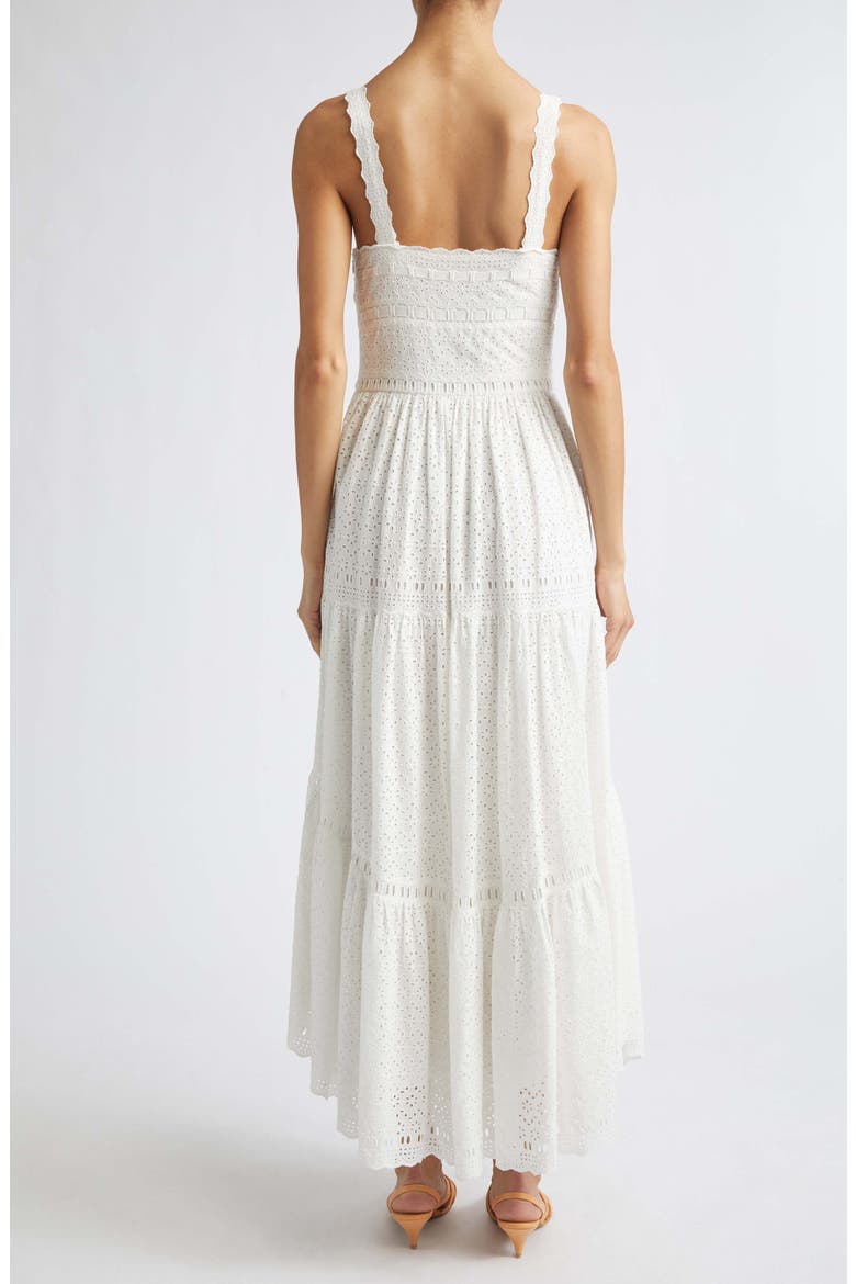 Constance Eyelet Sleeveless Cotton Maxi Dress, Alternate, color, PRISTINE