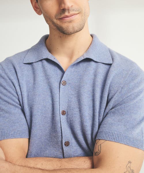Naadam Signature Cashmere Short Sleeve Button Down