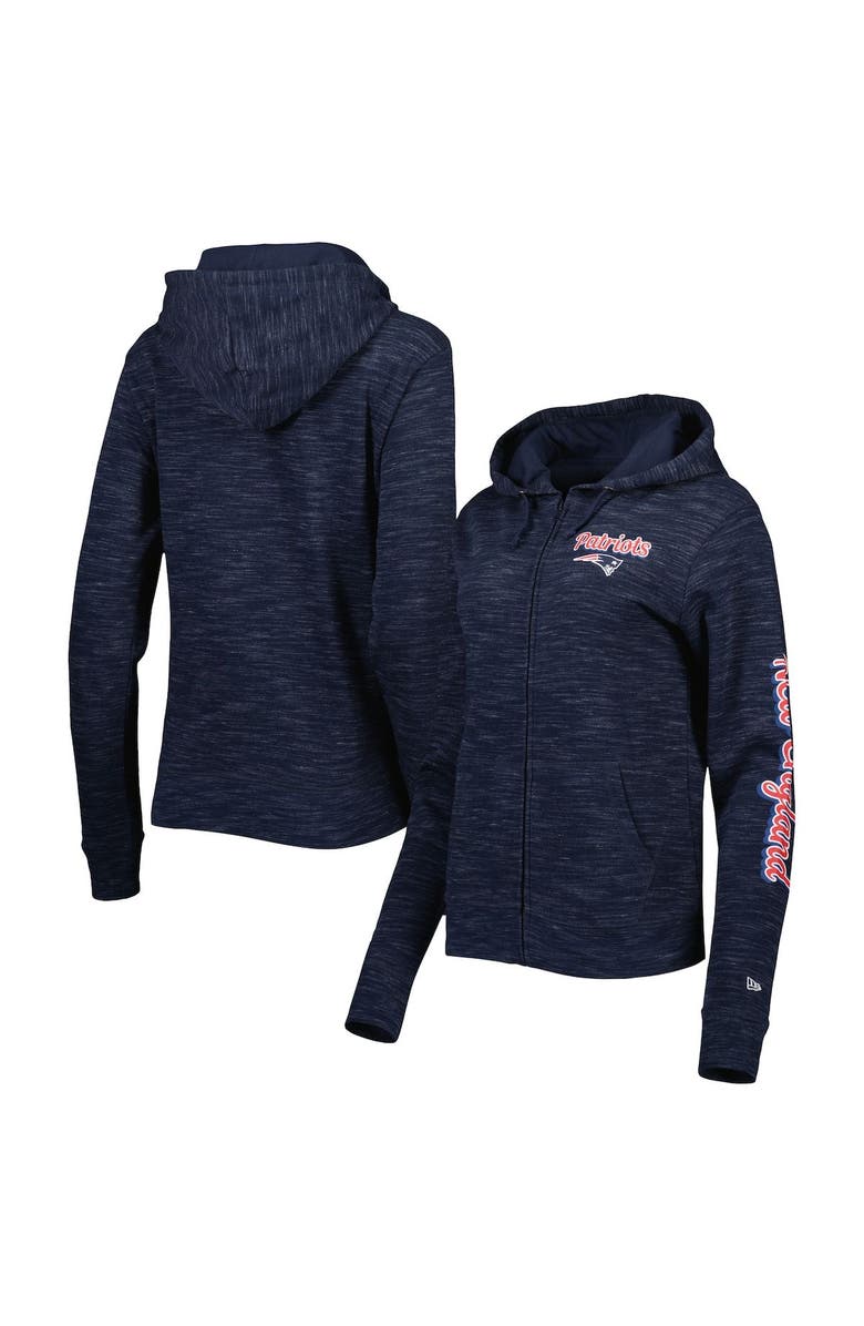 New Era Women's New Era Navy New England Patriots Reverse Full-Zip Hoodie, Main, color, 