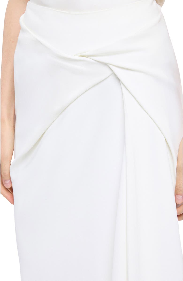Another Tomorrow Asymmetrcal Twist Skirt, Alternate, color, Off White