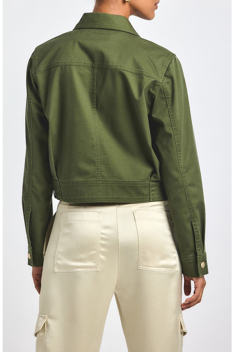 Celinora Crop Twill Jacket, Alternate, color, FATIGUE