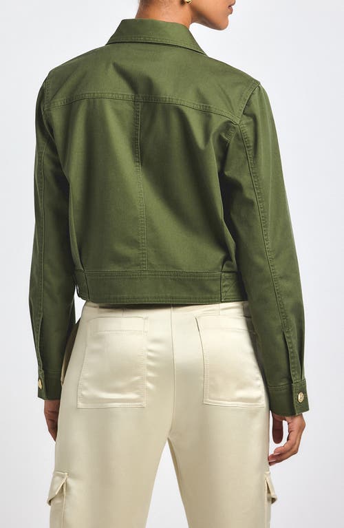 Derek Lam 10 Crosby Celinora Crop Twill Jacket In Green