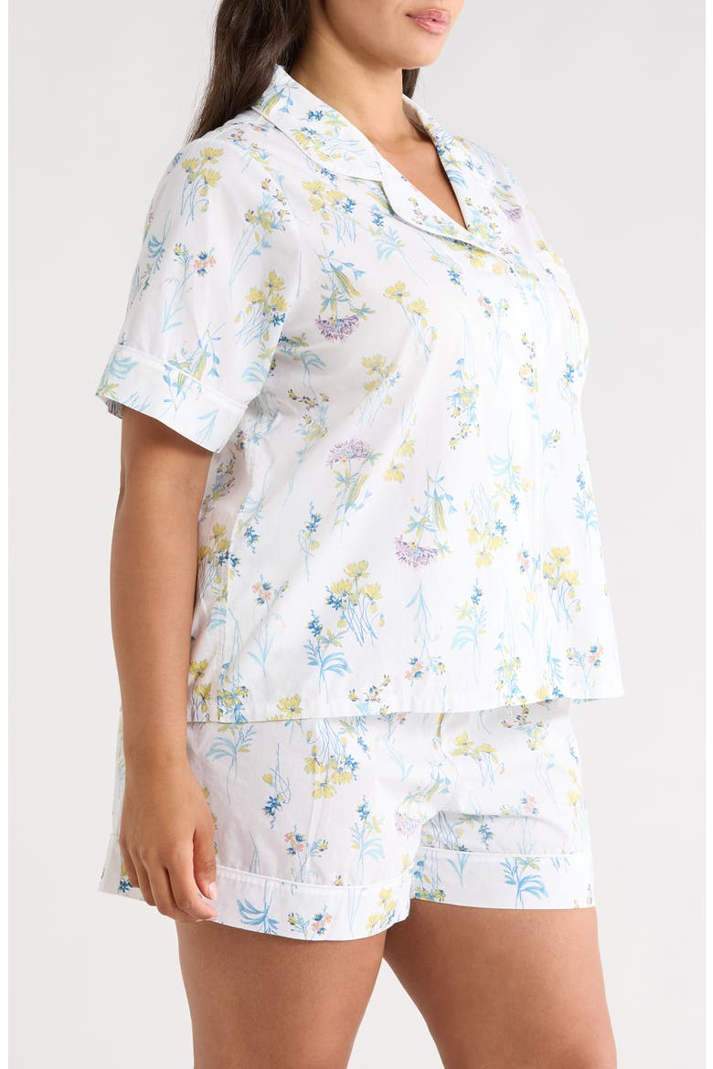Classic Shirting Short Pajamas, Alternate, color, IVORY- BLUE BOTANICAL STEMS