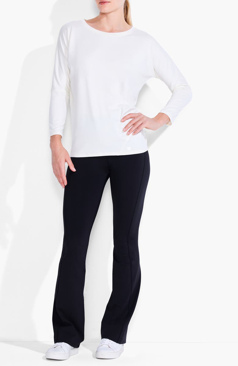 NZ ACTIVE by NIC+ZOE Active Foldover Waist Flare Leggings, Alternate, color, Black Onyx