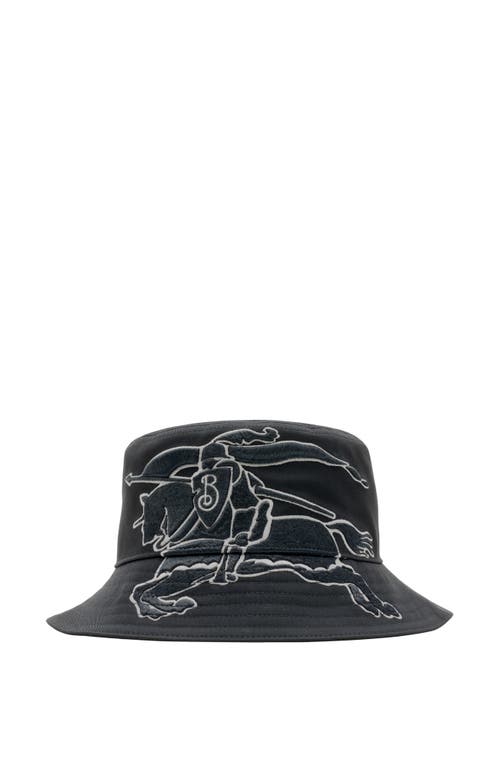 Burberry Ekd Cotton Bucket Hat In Charcoal