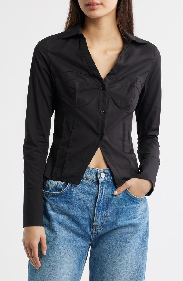 Princess Polly ZIFA SHIRT BLACK, Main, color, Black