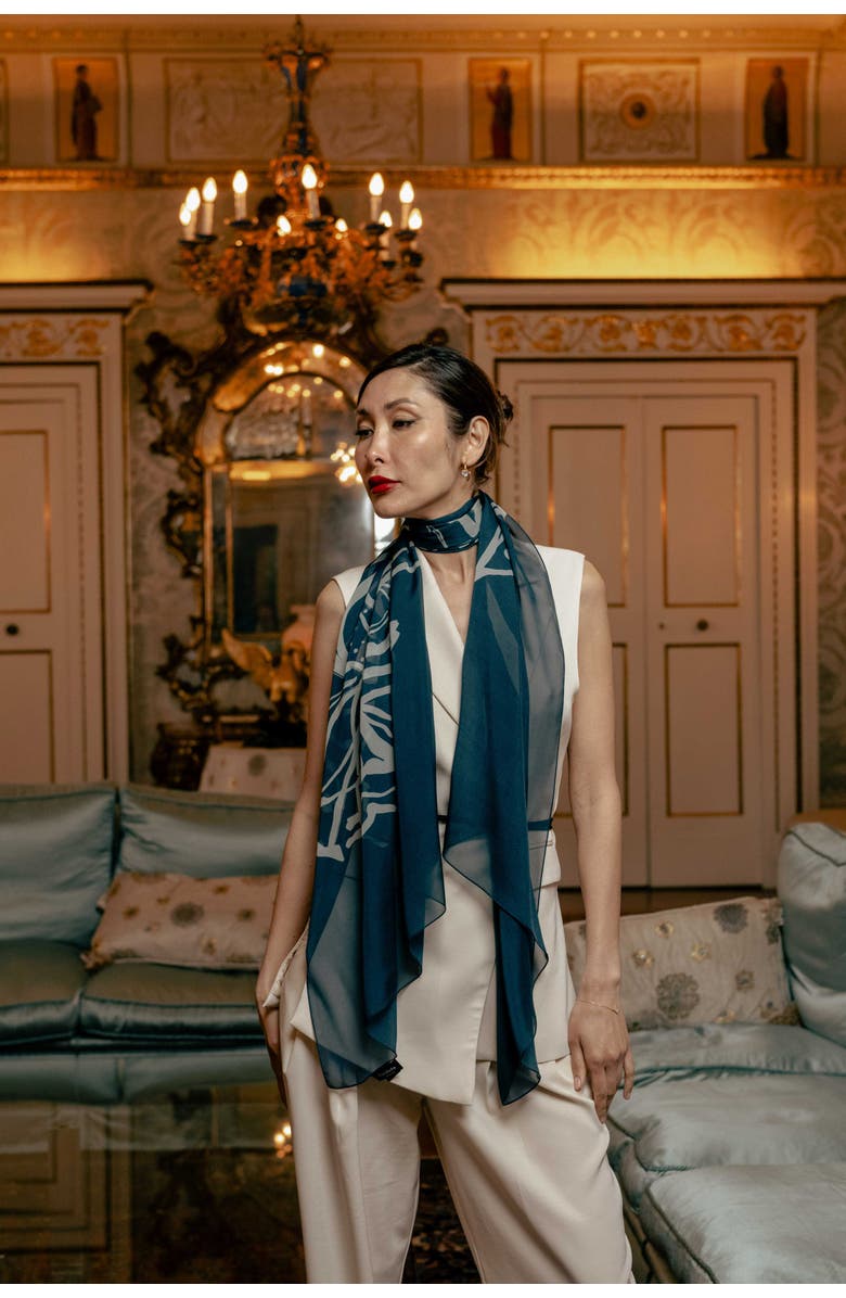 Elizabetta Nina - Silk Scarf/Shawl for Women, Main, color, Deep Teal