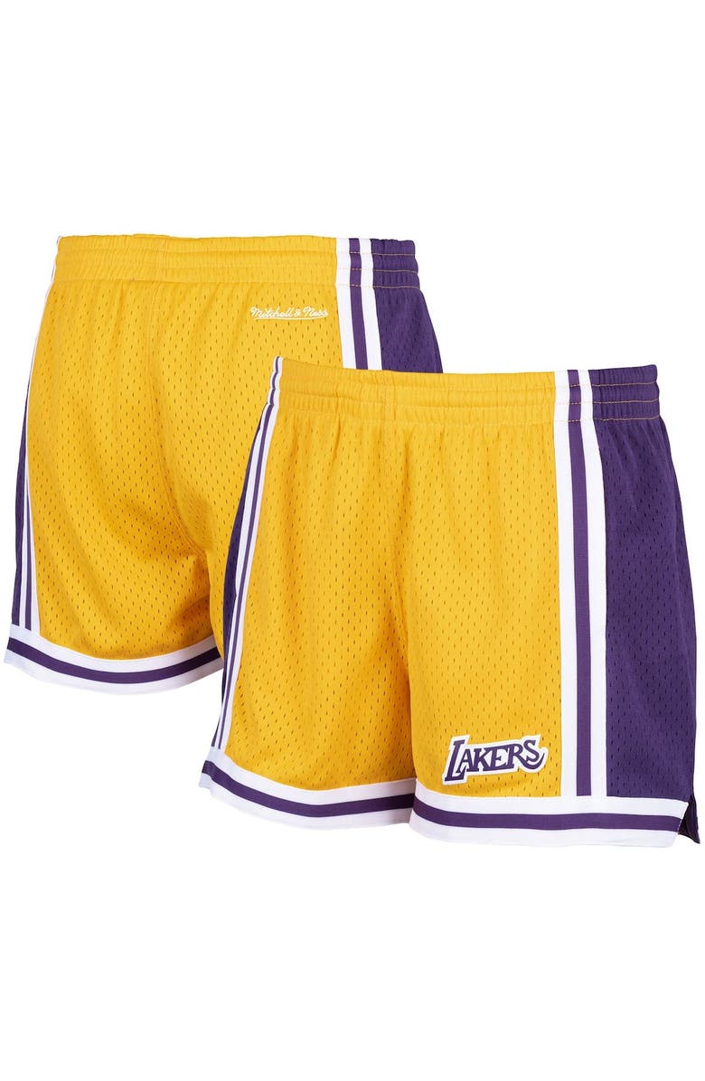 Mitchell & Ness Women's Mitchell & Ness Gold Los Angeles Lakers Jump Shot Shorts, Main, color, Gold