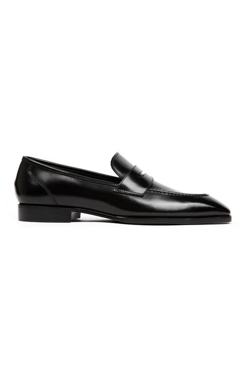Anthony Veer Belmont Penny Loafer In Onyx Shine Black
