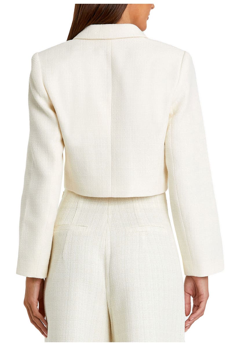 Mac Duggal Cropped Tweed Floral Button Jacket, Alternate, color, 