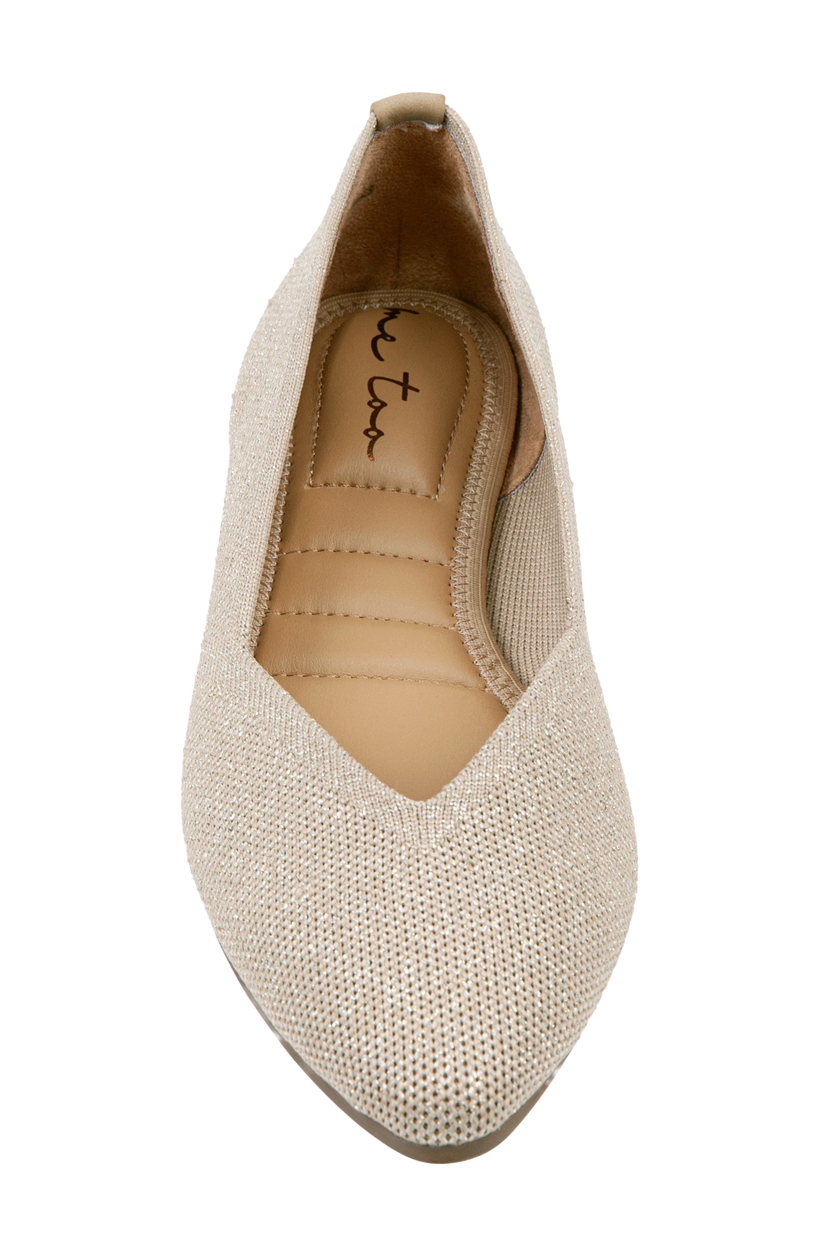 Alivia Pointed Toe Flat, Alternate, color, BISQUE