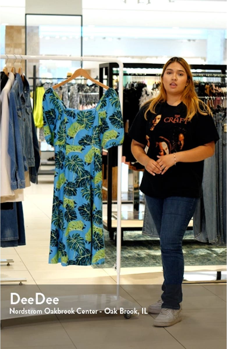 June Floral Linen Midi Dress, sales video thumbnail