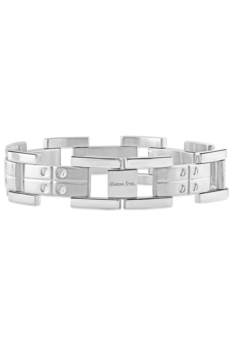 Men's Steel 17.5mm Wide Link Flexible 8.5" Bracelet, Main, color, Stainless Steel