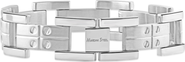 Bliss Diamond Men's Steel 17.5mm Wide Link Flexible 8.5" Bracelet