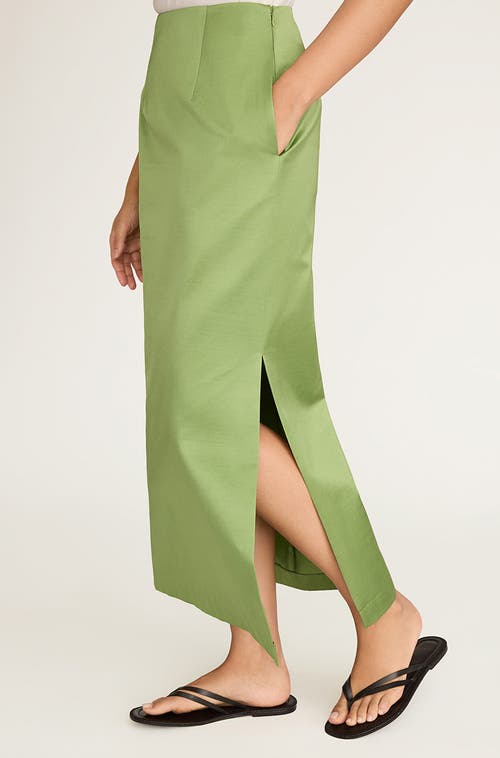 REBECCA TAYLOR REBECCA TAYLOR SLUB SATEEN MIDI SKIRT 