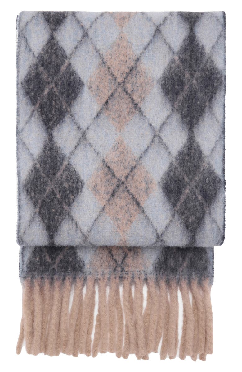 MANGO Argyle Scarf, Main, color, Blue