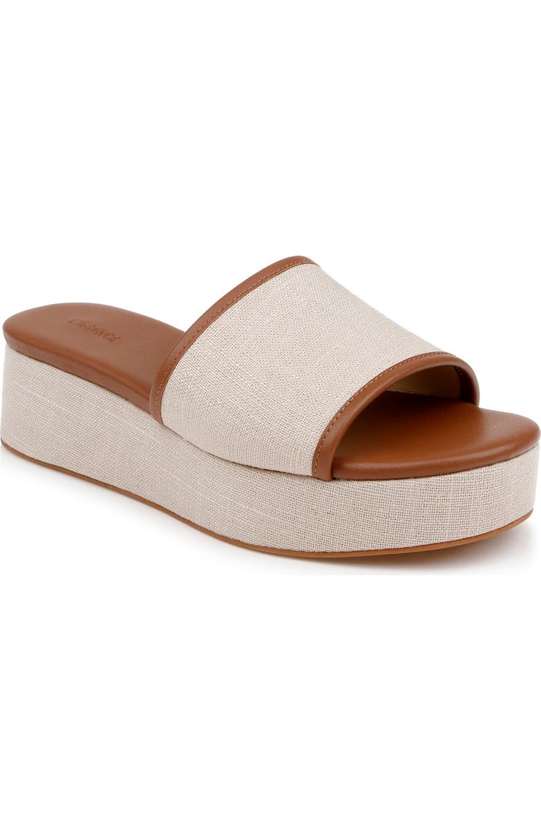 L'AGENCE Inaya Platform Sandal, Main, color, Natural Linen
