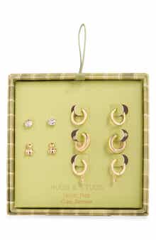 5-Pack Teddy Huggie & Stud Earrings