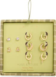 Leith 5-Pack Teddy Huggie & Stud Earrings