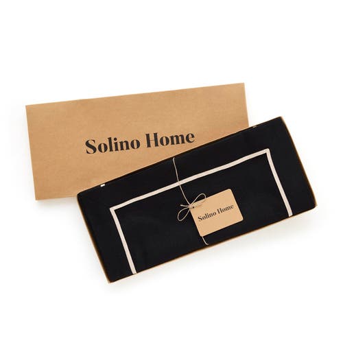 Solino Home Linen Table Runner In Black