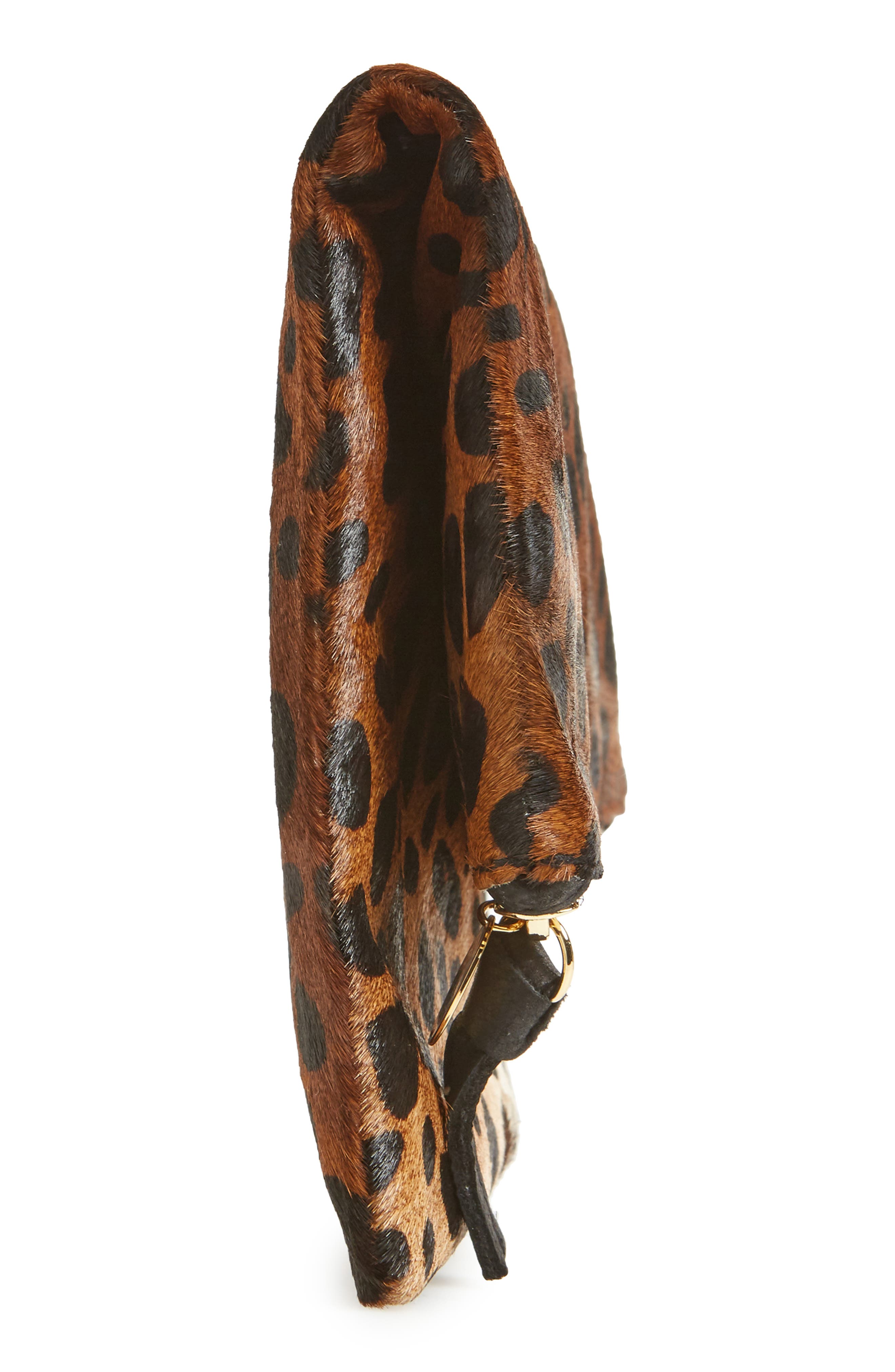 Clare V. Genuine Calf Hair Foldover Clutch, Alternate, color, 