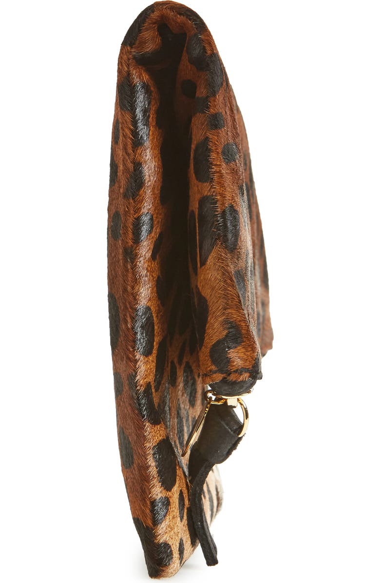 Clare V. Genuine Calf Hair Foldover Clutch, Alternate, color,