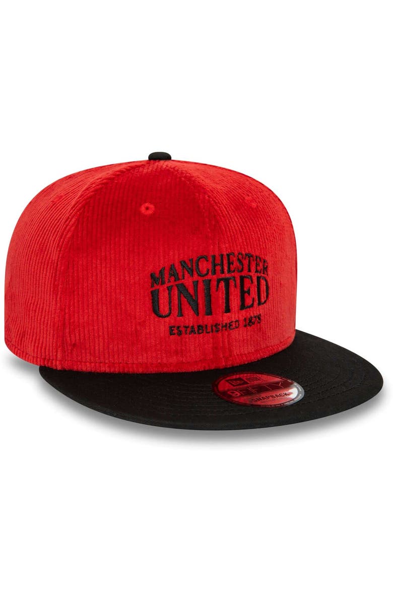 New Era Men's New Era Red Manchester United Corduroy 9FIFTY Snapback Hat, Alternate, color, Red
