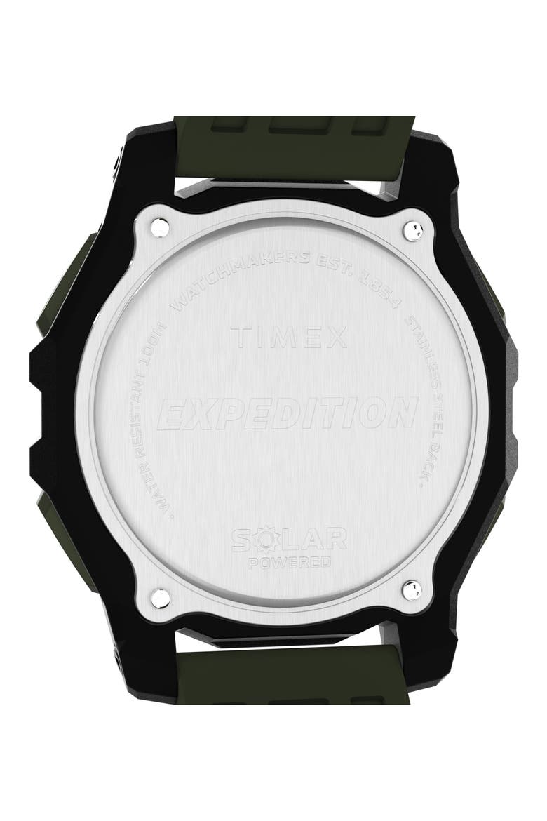 Expedition Ridge Solar Digital Silicone Strap Watch, 49mm, Alternate, color, GREEN