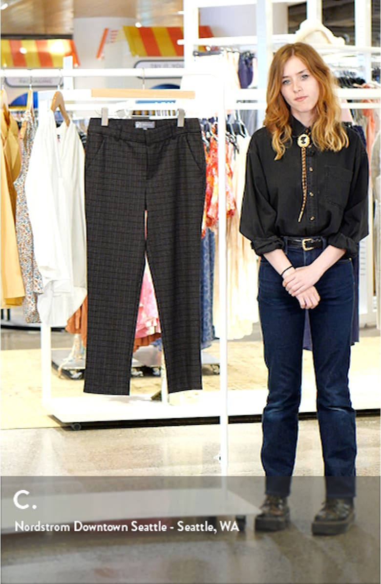 'Ab'Solution Houndstooth High Waist Ankle Straight Leg Pants, sales video thumbnail