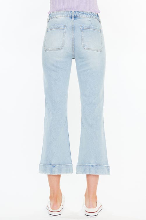 Kancan Angelina High Rise Cropped Flare Jeans In Blue