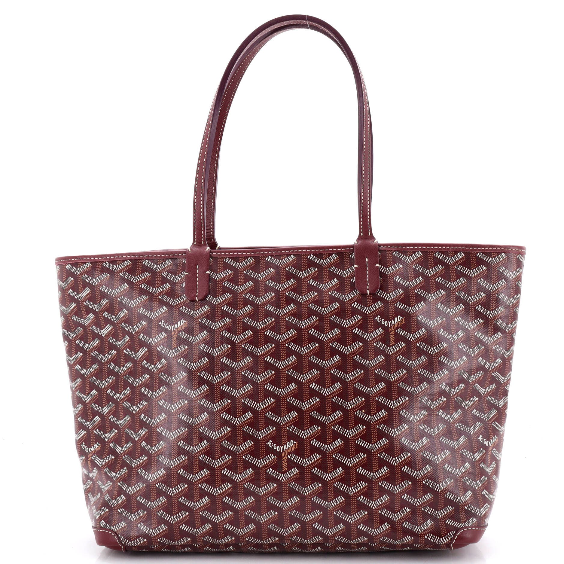Pre-Owned Goyard Artois Tote Coated Canvas PM, Main, color, Burgundy