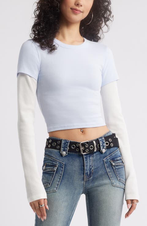 Layered Look Long Sleeve T-Shirt