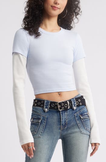 Layered Look Long Sleeve T-Shirt