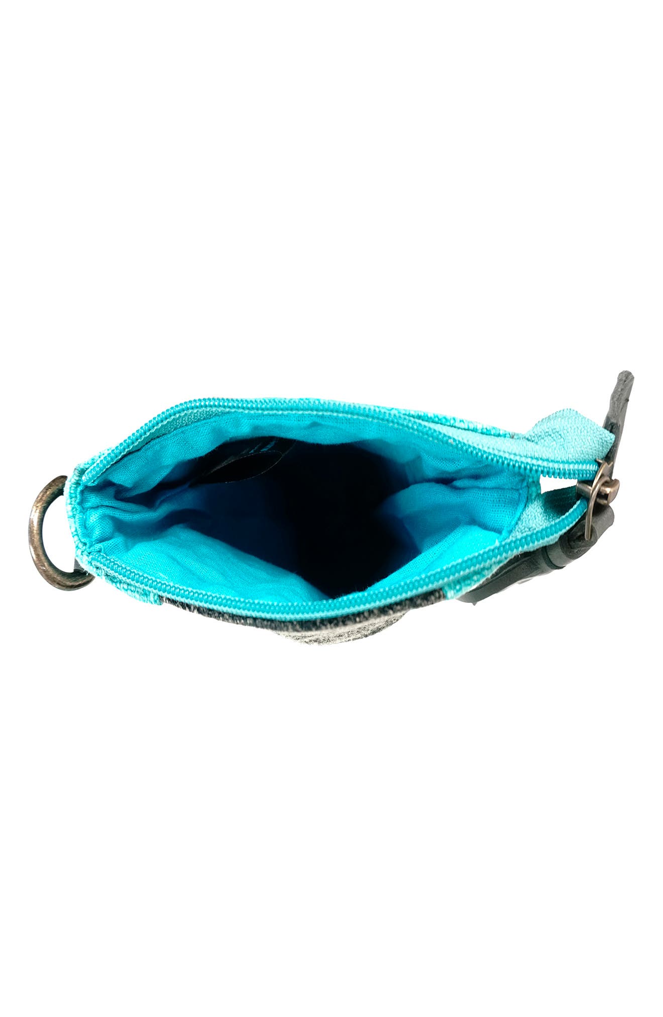 Two-Tone Crossbody Bag w/ Leather Trim, Alternate, color, CHARCOAL/TURQUOISE