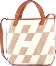 Pre-Owned Hermes Cabas H en Biais Tote Canvas with Leather 27