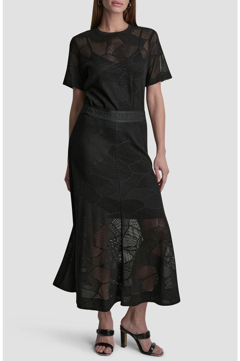 Croton Lace Midi Skirt, Alternate, color, BLACK
