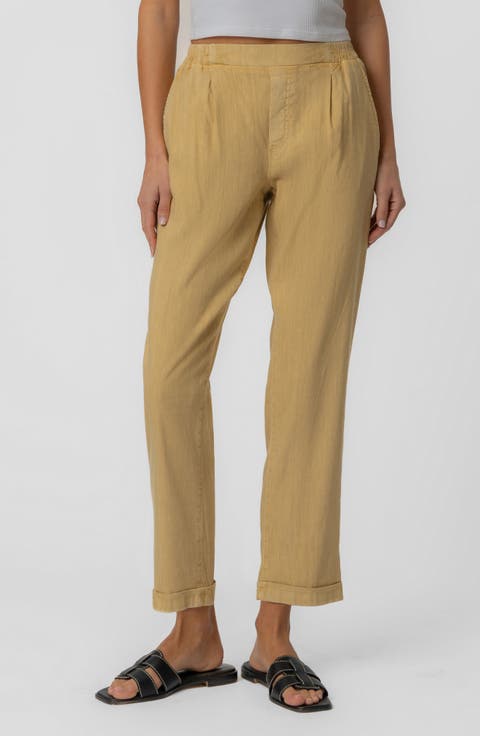 Rosalie Pull-On Tapered Linen Blend Pants (Regular & Petite)