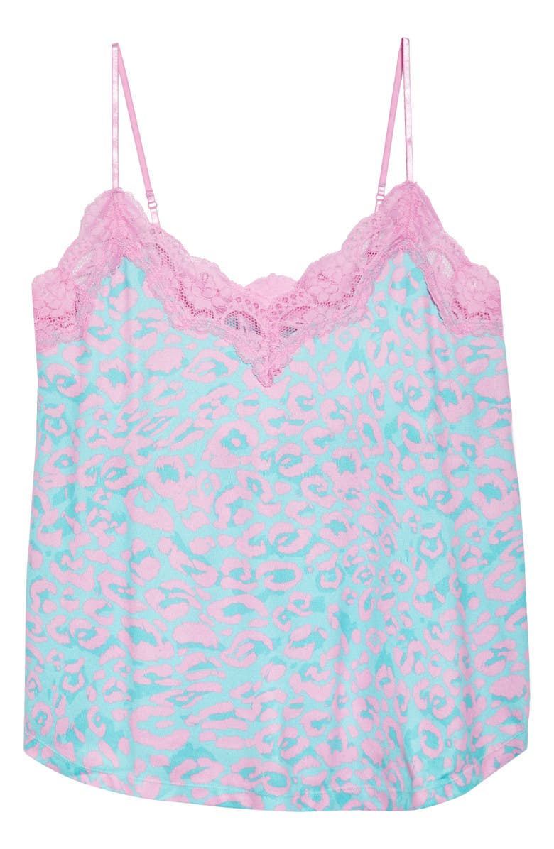 PJ Salvage Leo Dreams Lace Trim Brushed Jersey Pajama Tank, Alternate, color, 