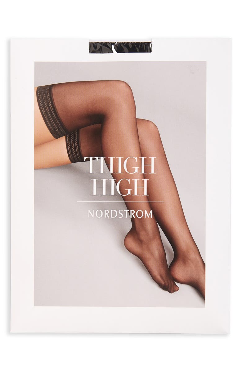 Nordstrom Sheer Thigh High Stay-Up Stockings, Alternate, color, Black