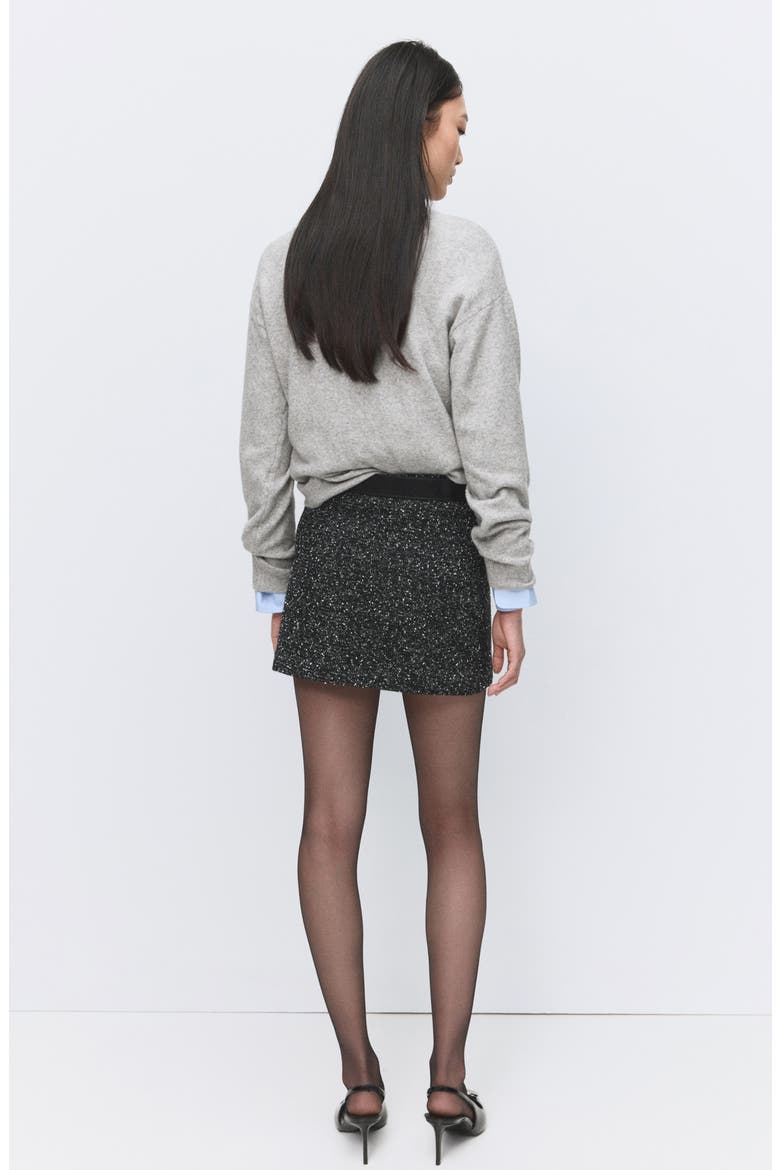 Fleck Knit Skirt, Alternate, color, BLACK