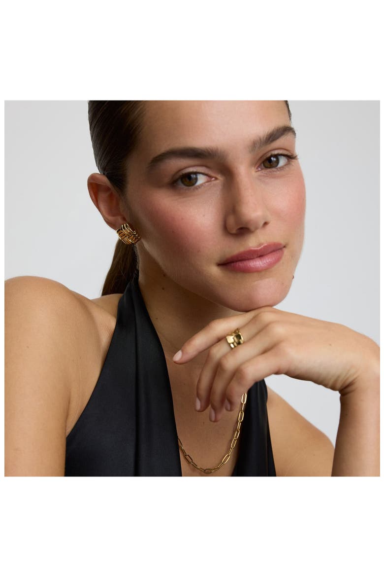 Statement Twist Stud Earrings, Alternate, color, GOLD